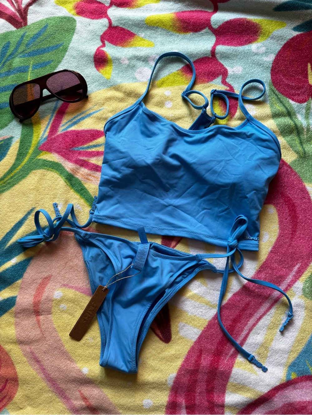 SKIMS Bright Blue Two-Piece Bikini Set